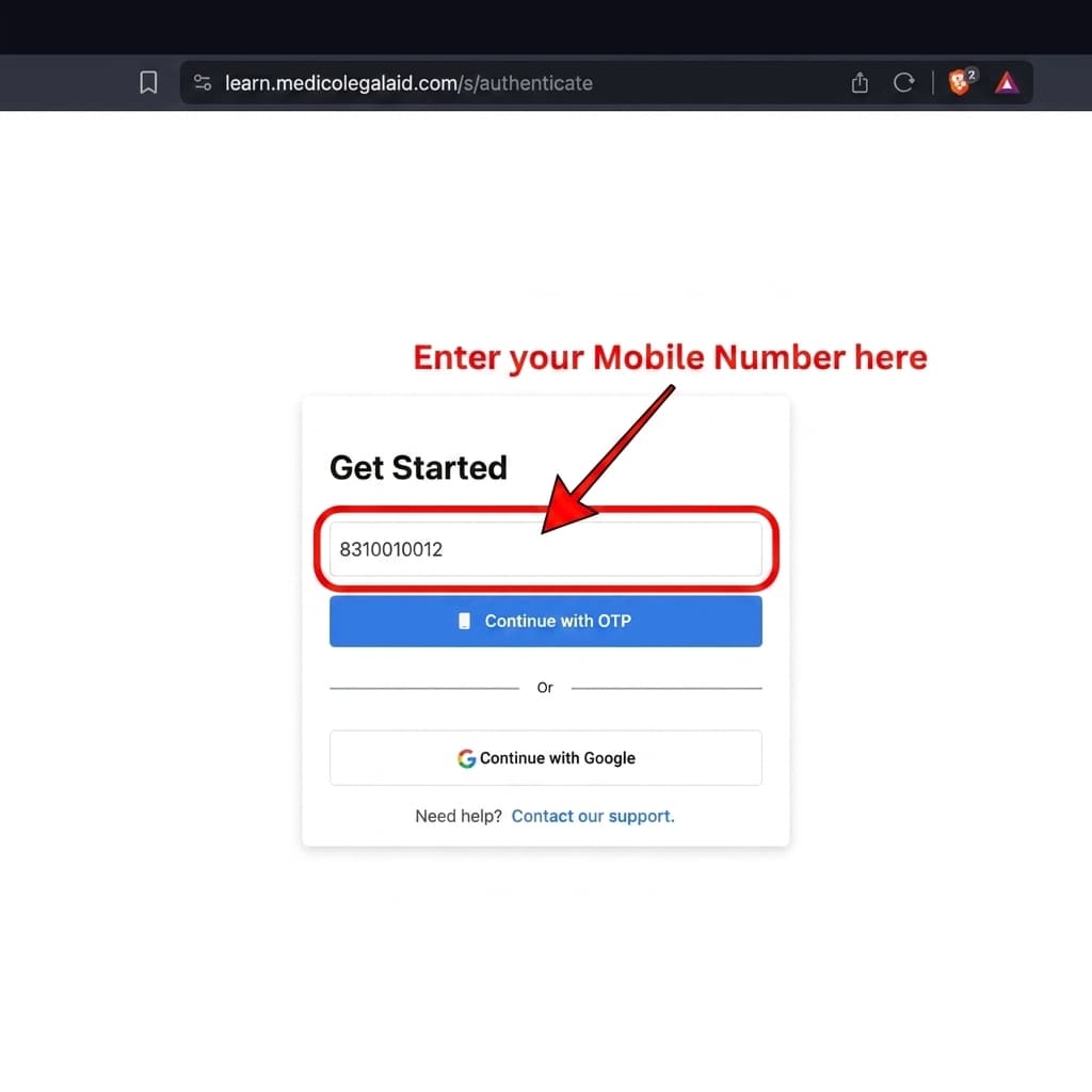 Step 2: Enter your Mobile Number